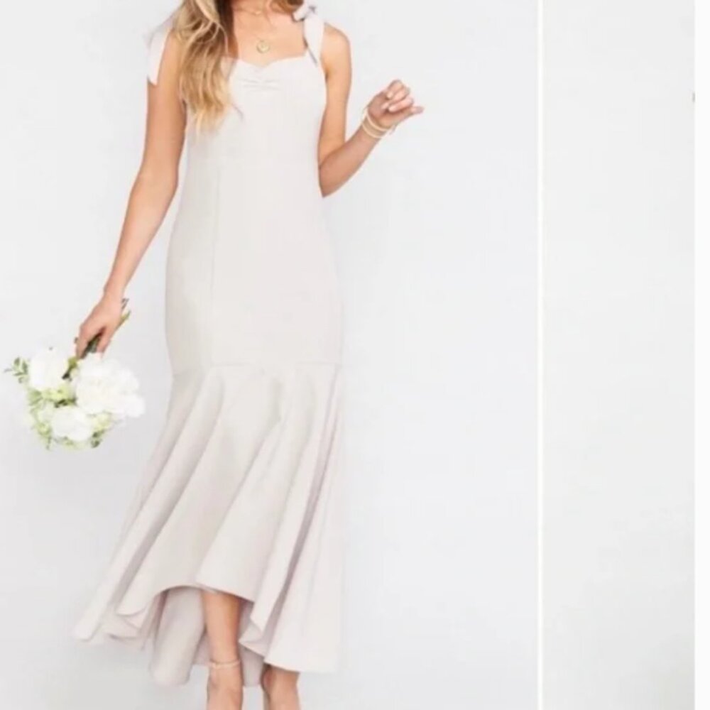 Show Me Your Mumu Barcelona Mermaid Gown Sz S Champagne Tie Strap Formal Dress